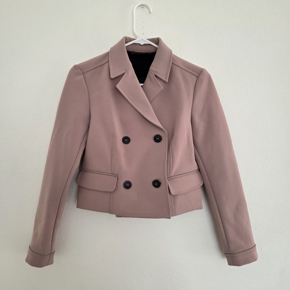 Zara Jackets & Blazers - Zara Women's Mauve Double-Breasted Blazer Jacket Size XS